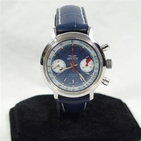 wakmann breitling panda valjoux 7733 447528|Vanroy (Wakmann) chronograph, blue reverse panda dial, .